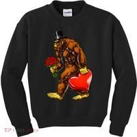 Valentines Day Bigfoot Sasquatch Lover Kids Sweatshirt thumb 0