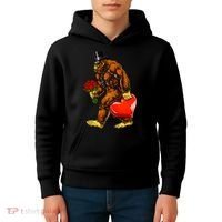 Valentines Day Bigfoot Sasquatch Lover Kids Hoodie thumb 4