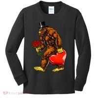 Valentines Day Bigfoot Sasquatch Lover Kids Long Sleeve Shirt thumb 0
