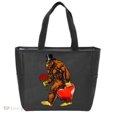 Valentines Day Bigfoot Sasquatch Lover Tote Bag