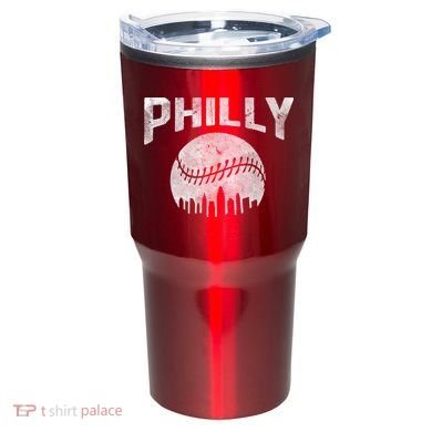 Vintage Distressed Baseball Lovers Cityscape Skyline Tumbler