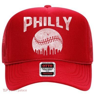 Vintage Distressed Baseball Lovers Cityscape Skyline Hat