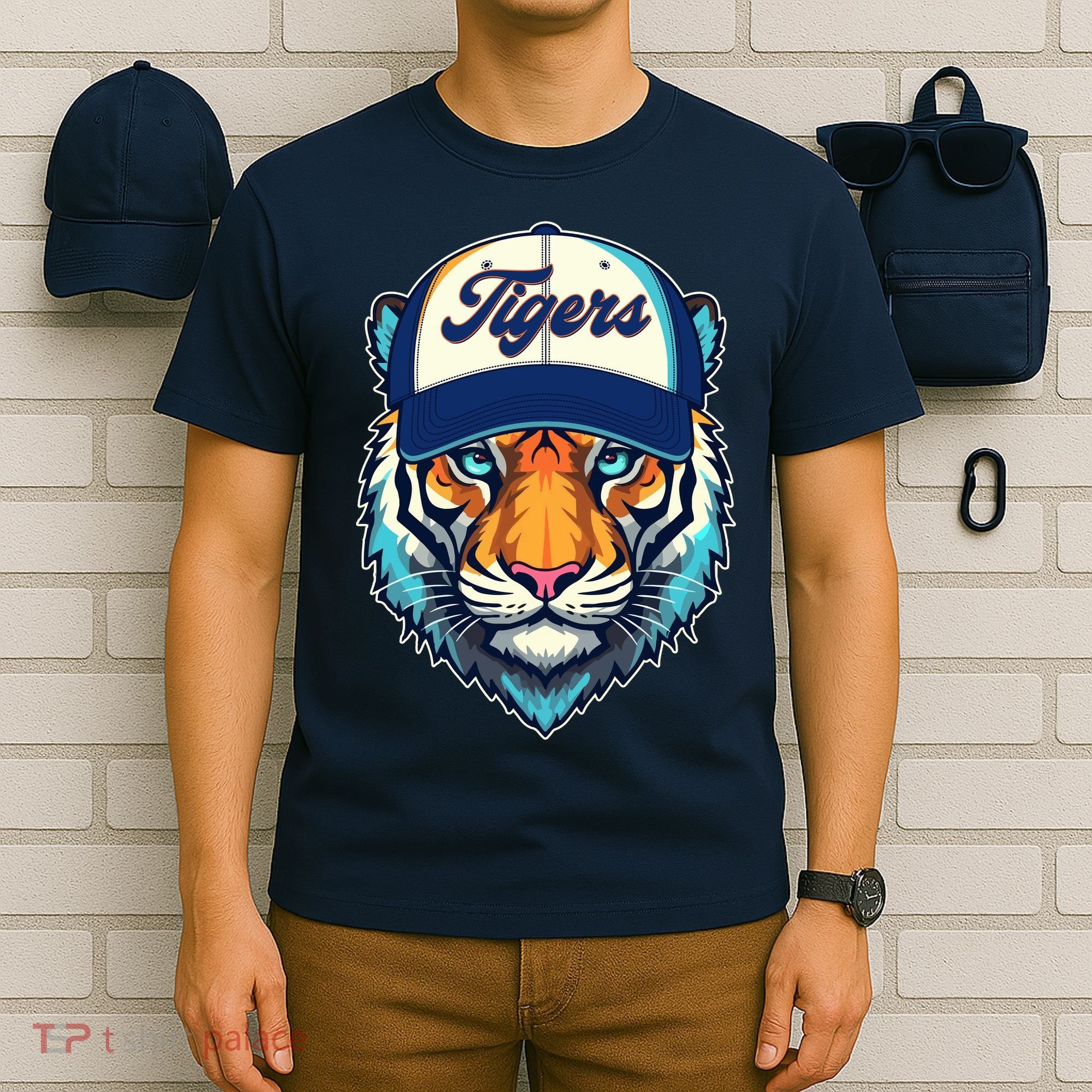 Vintage Detroit Baseball Tiger Sports Fan T-Shirt