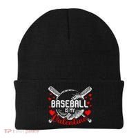 Valentines Day Baseball Is My Valentine Teenager Gift Beanie thumb 0