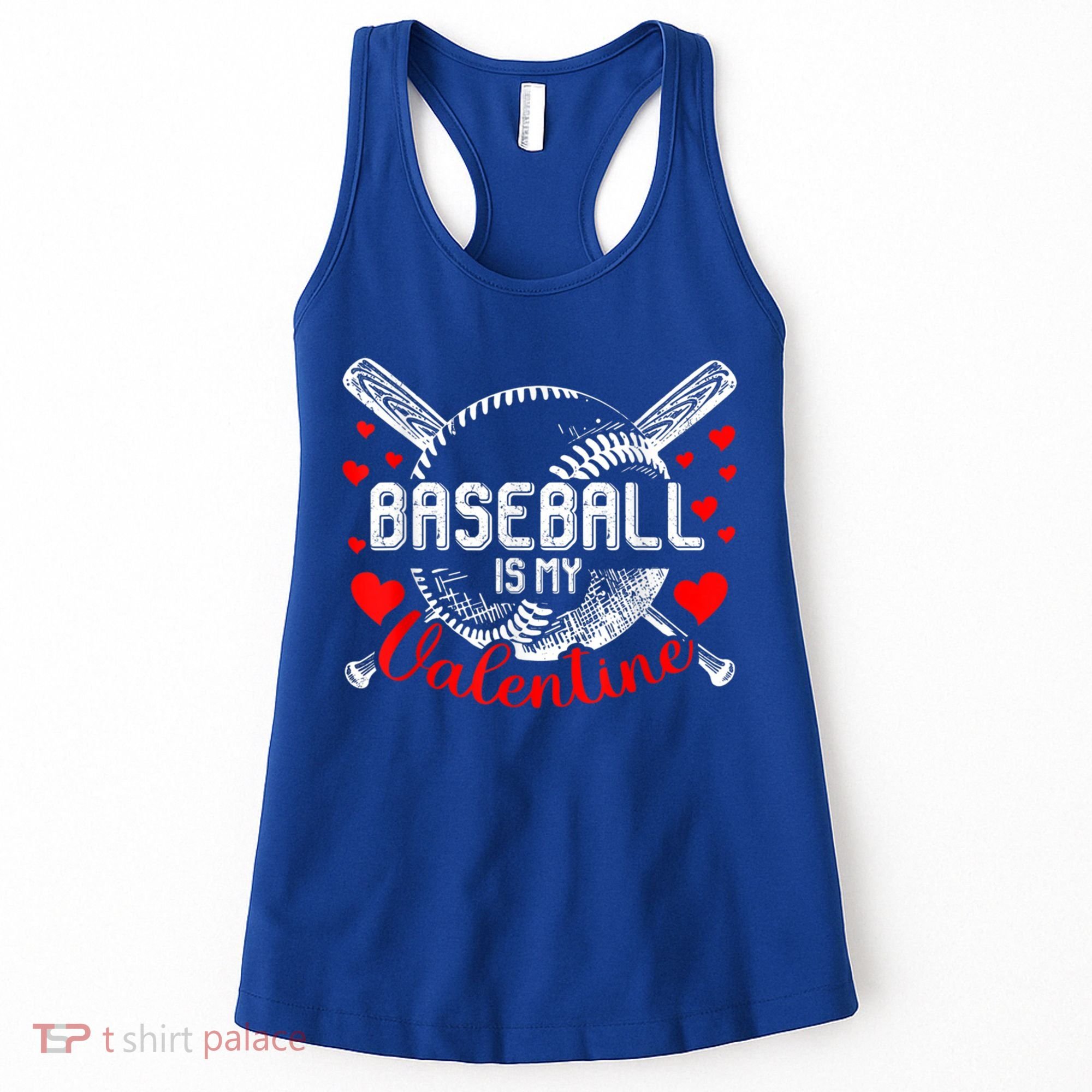 Valentines Day Baseball Is My Valentine Teenager Gift Women's Tank Top