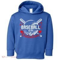 Valentines Day Baseball Is My Valentine Teenager Gift Toddler Hoodie thumb 0