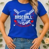 Valentines Day Baseball Is My Valentine Teenager Gift Women's T-Shirt thumb 2
