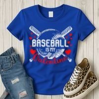 Valentines Day Baseball Is My Valentine Teenager Gift Women's T-Shirt thumb 3