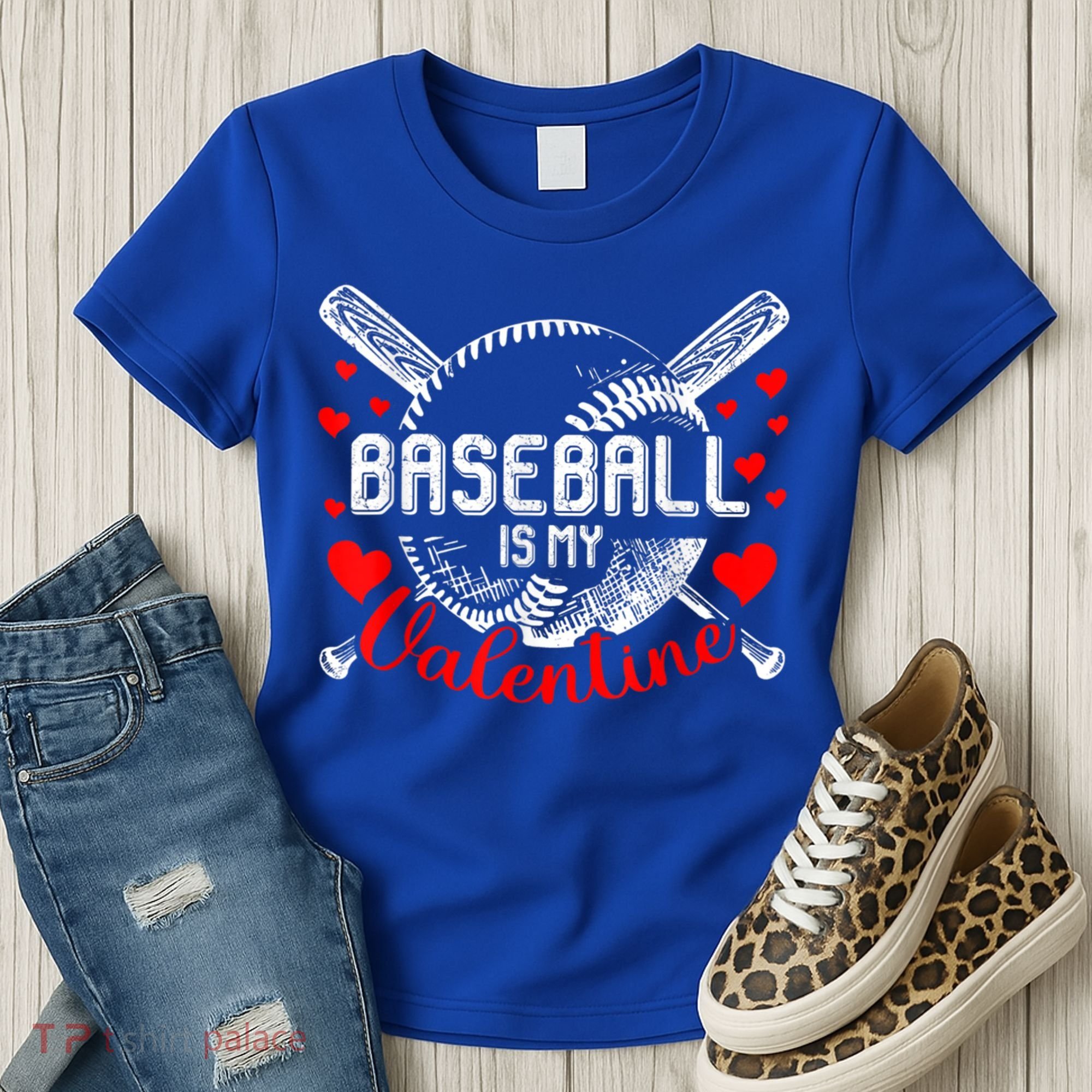 Valentines Day Baseball Is My Valentine Teenager Gift Women's T-Shirt
