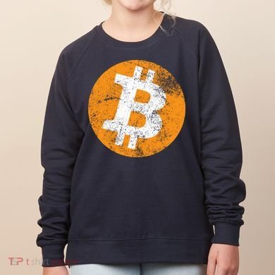 Vintage Distressed Bitcoin Logo Women's Sweatshirt