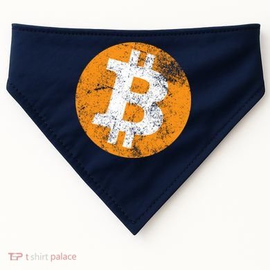 Vintage Distressed Bitcoin Logo USA-Made Doggie Bandana