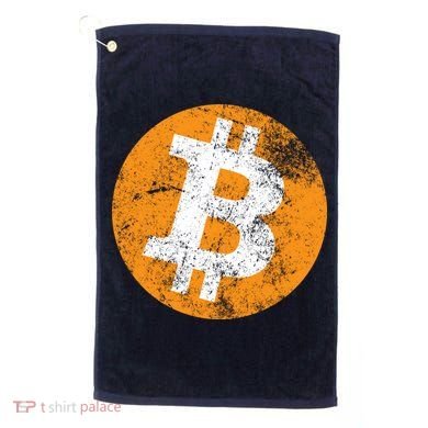 Vintage Distressed Bitcoin Logo Golf Towel