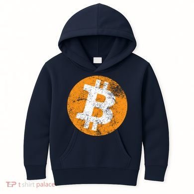 Vintage Distressed Bitcoin Logo Kids Hoodie