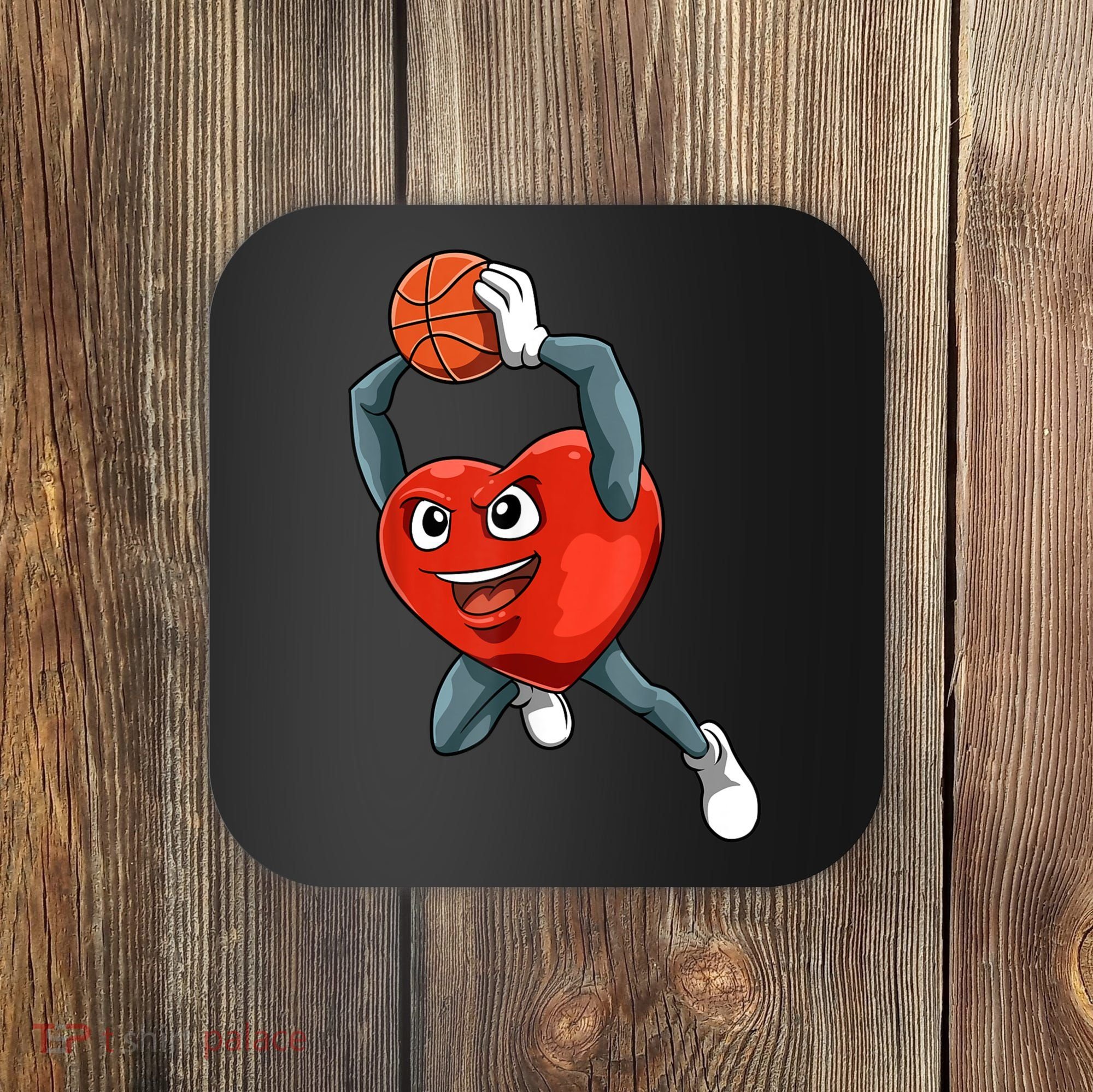 ValentineS Day Basketball Heart Basketball Valentines Coaster