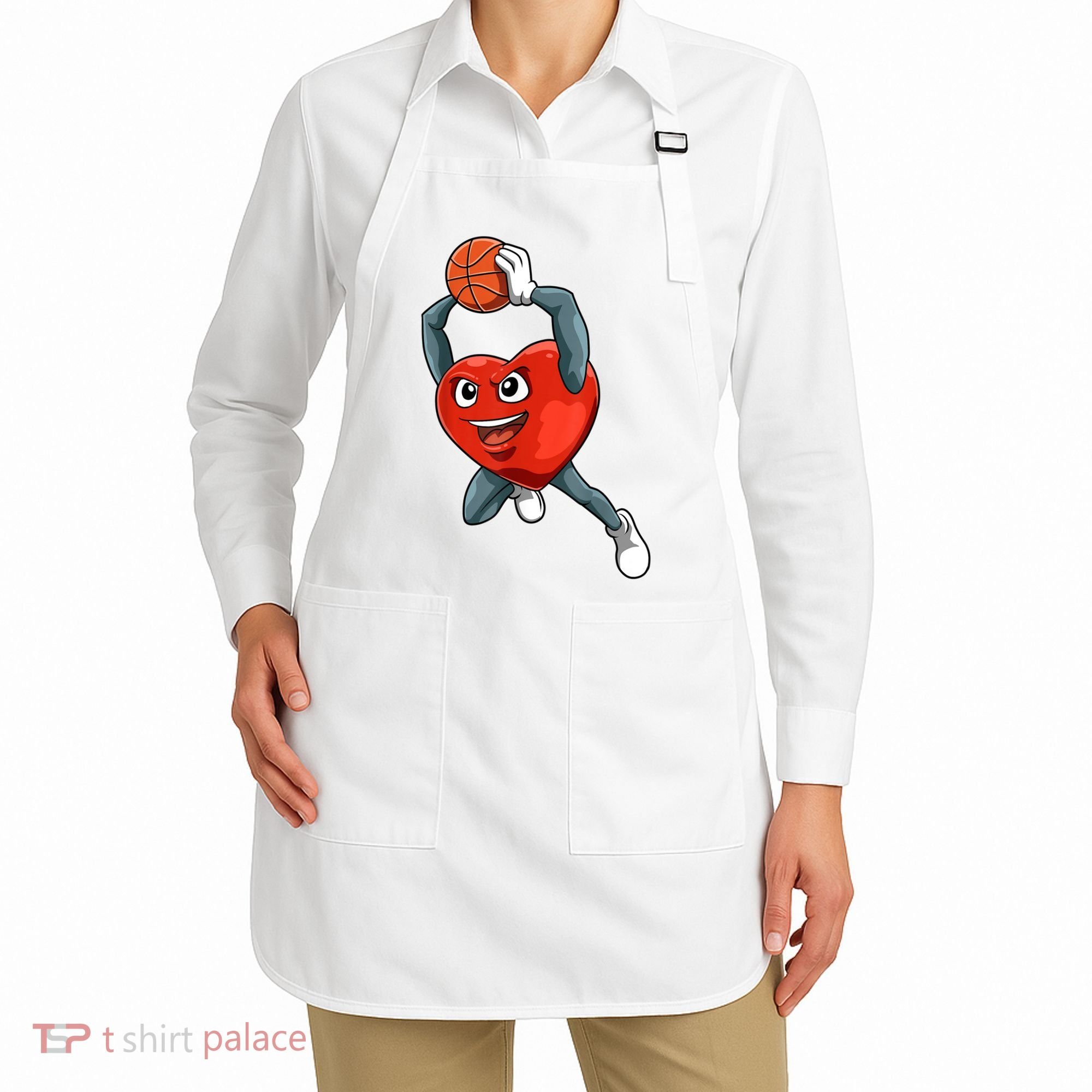 ValentineS Day Basketball Heart Basketball Valentines Apron