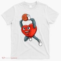 ValentineS Day Basketball Heart Basketball Valentines T-Shirt thumb 0