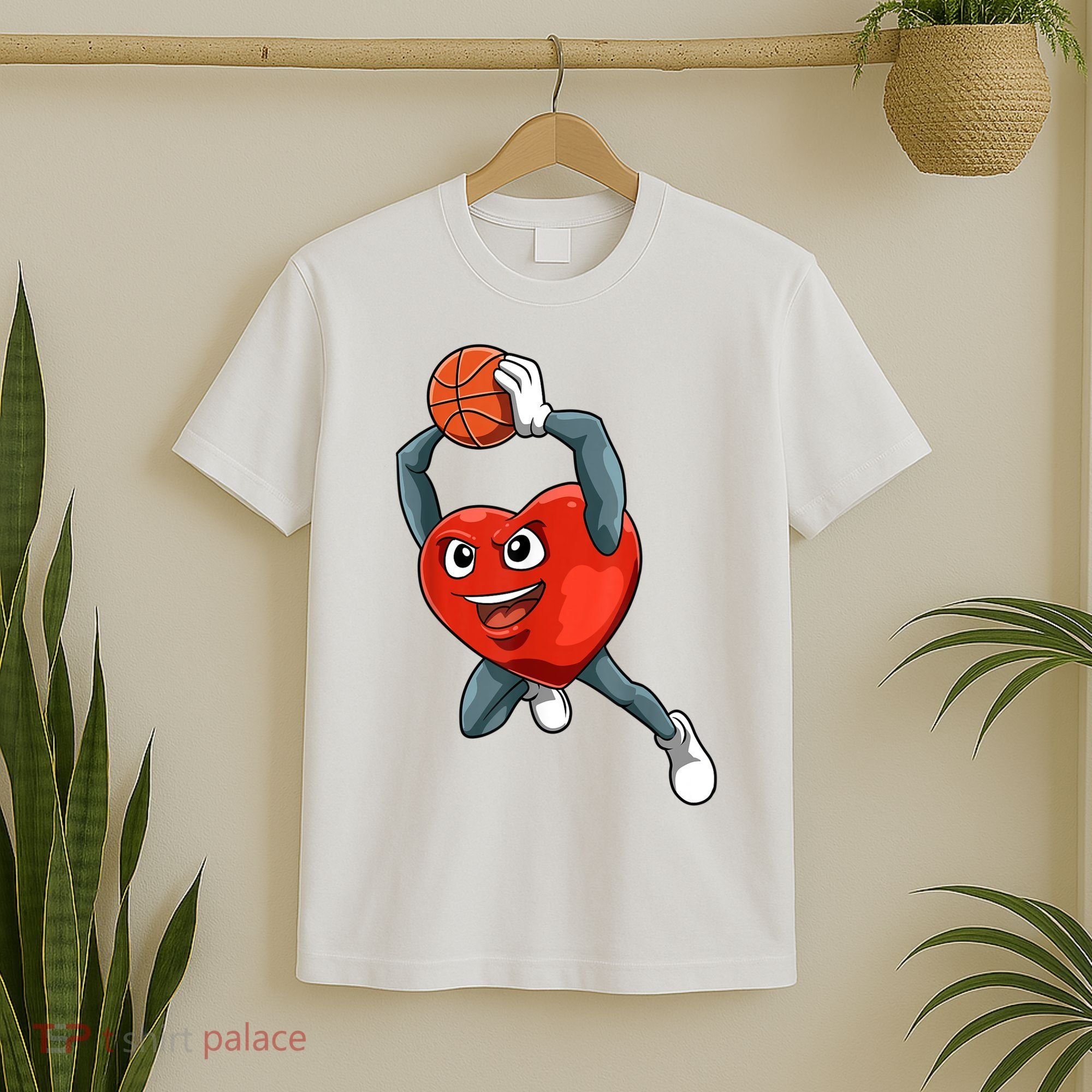 ValentineS Day Basketball Heart Basketball Valentines T-Shirt