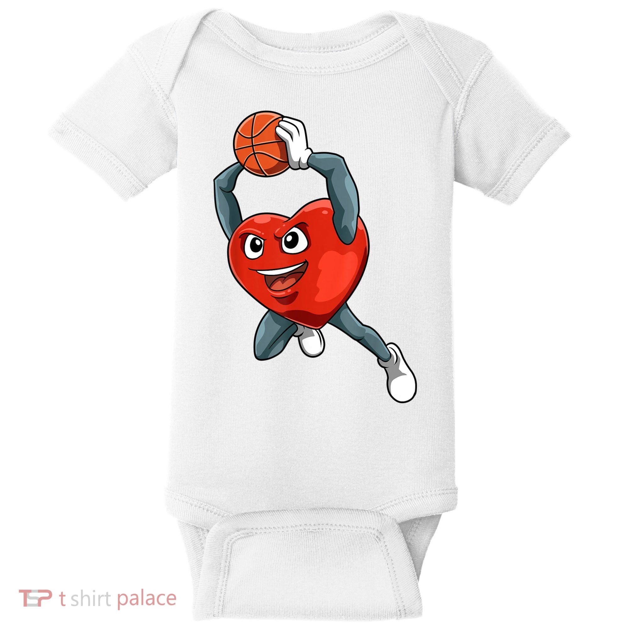 ValentineS Day Basketball Heart Basketball Valentines Baby Bodysuit