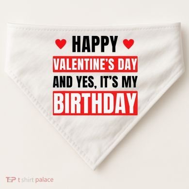 Valentine's Day Birthday Valentine Birthday USA-Made Doggie Bandana