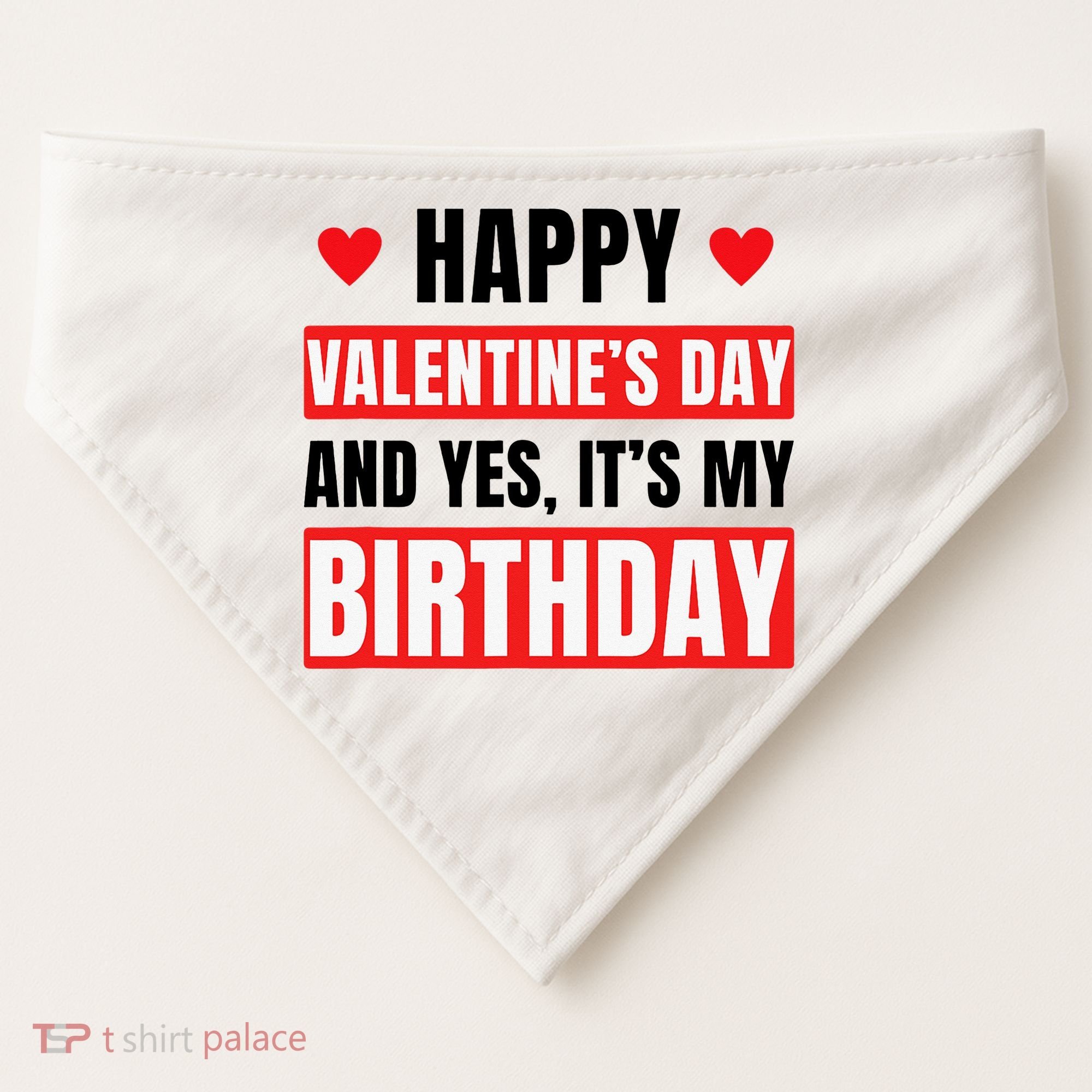 Valentine's Day Birthday Valentine Birthday USA-Made Doggie Bandana