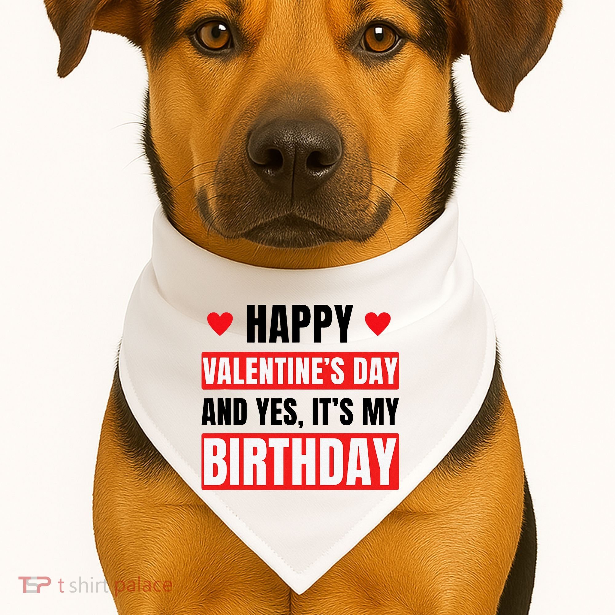 Valentine's Day Birthday Valentine Birthday USA-Made Doggie Bandana
