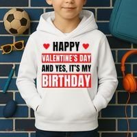 Valentine's Day Birthday Valentine Birthday Kids Hoodie thumb 2