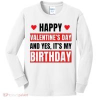 Valentine's Day Birthday Valentine Birthday Kids Long Sleeve Shirt thumb 0