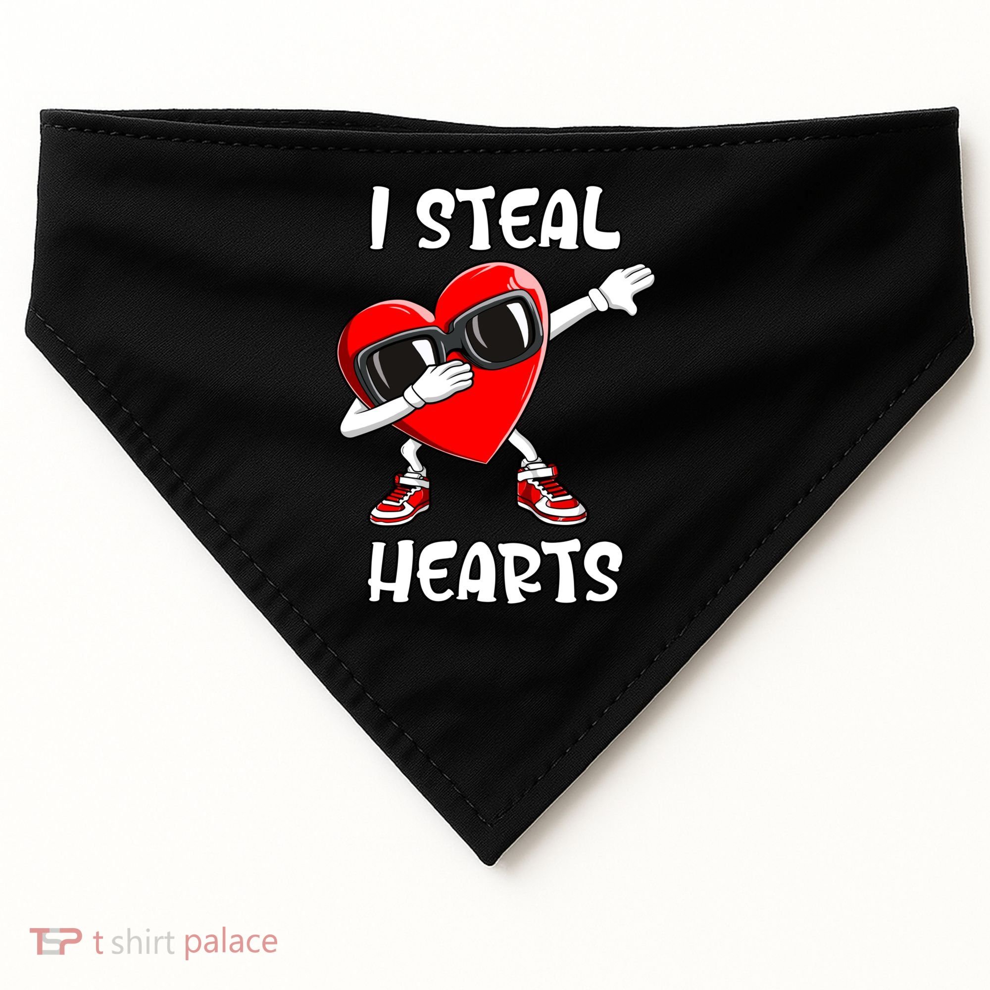 Valentines Day Cool Gift Love Dabbing Heart Great Gift USA-Made Doggie Bandana