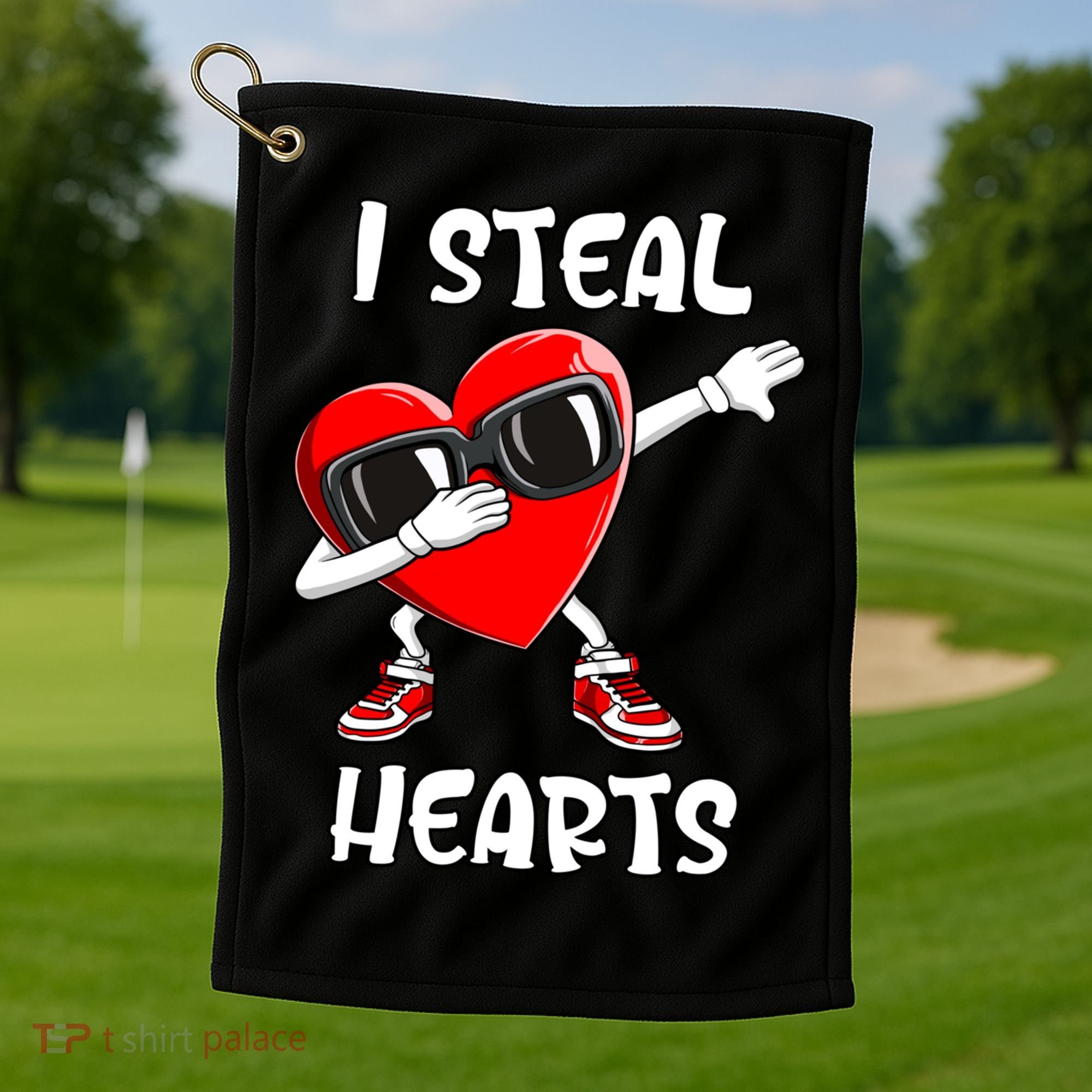 Valentines Day Cool Gift Love Dabbing Heart Great Gift Golf Towel