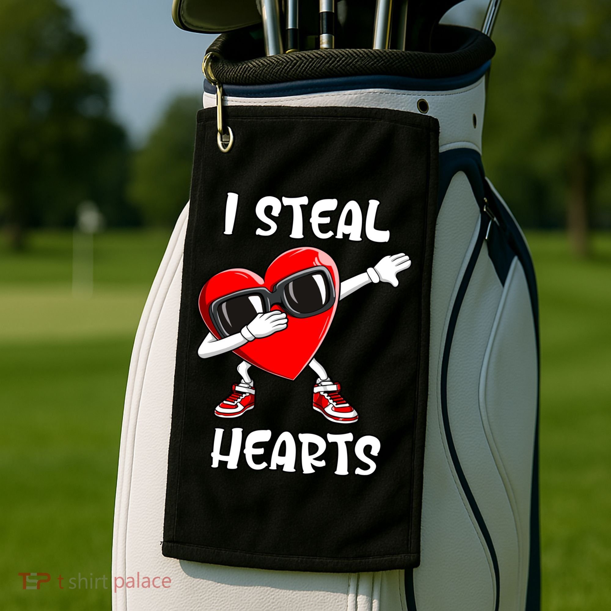 Valentines Day Cool Gift Love Dabbing Heart Great Gift Golf Towel