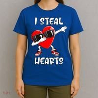Valentines Day Cool Gift Love Dabbing Heart Great Gift T-Shirt thumb 4