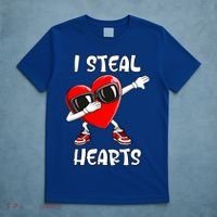 Valentines Day Cool Gift Love Dabbing Heart Great Gift T-Shirt thumb 5