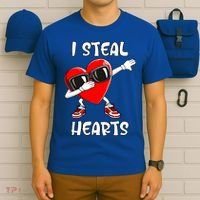 Valentines Day Cool Gift Love Dabbing Heart Great Gift T-Shirt thumb 6