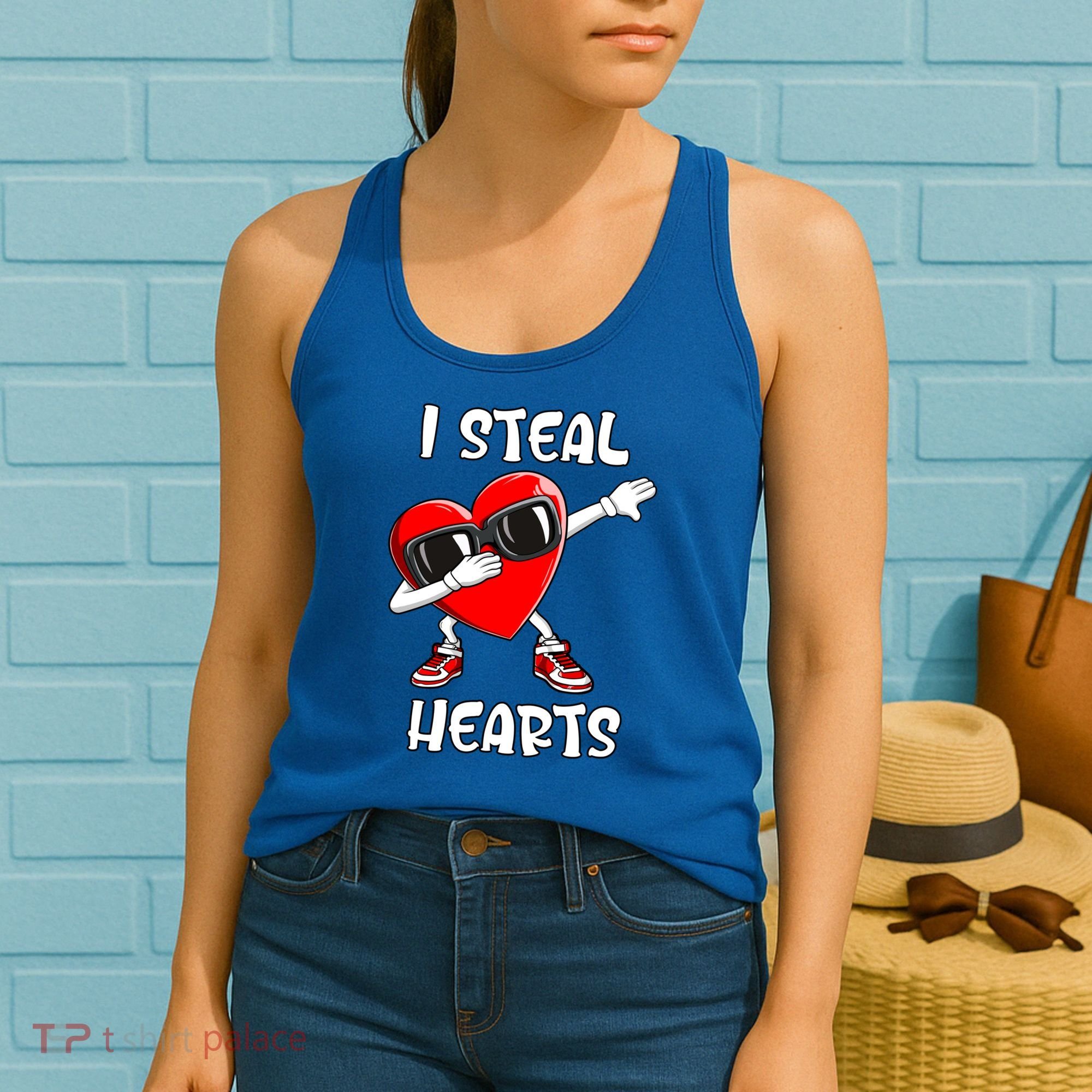 Valentines Day Cool Gift Love Dabbing Heart Great Gift Women's Tank Top