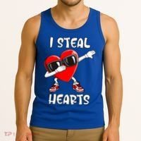 Valentines Day Cool Gift Love Dabbing Heart Great Gift Tank Top thumb 3