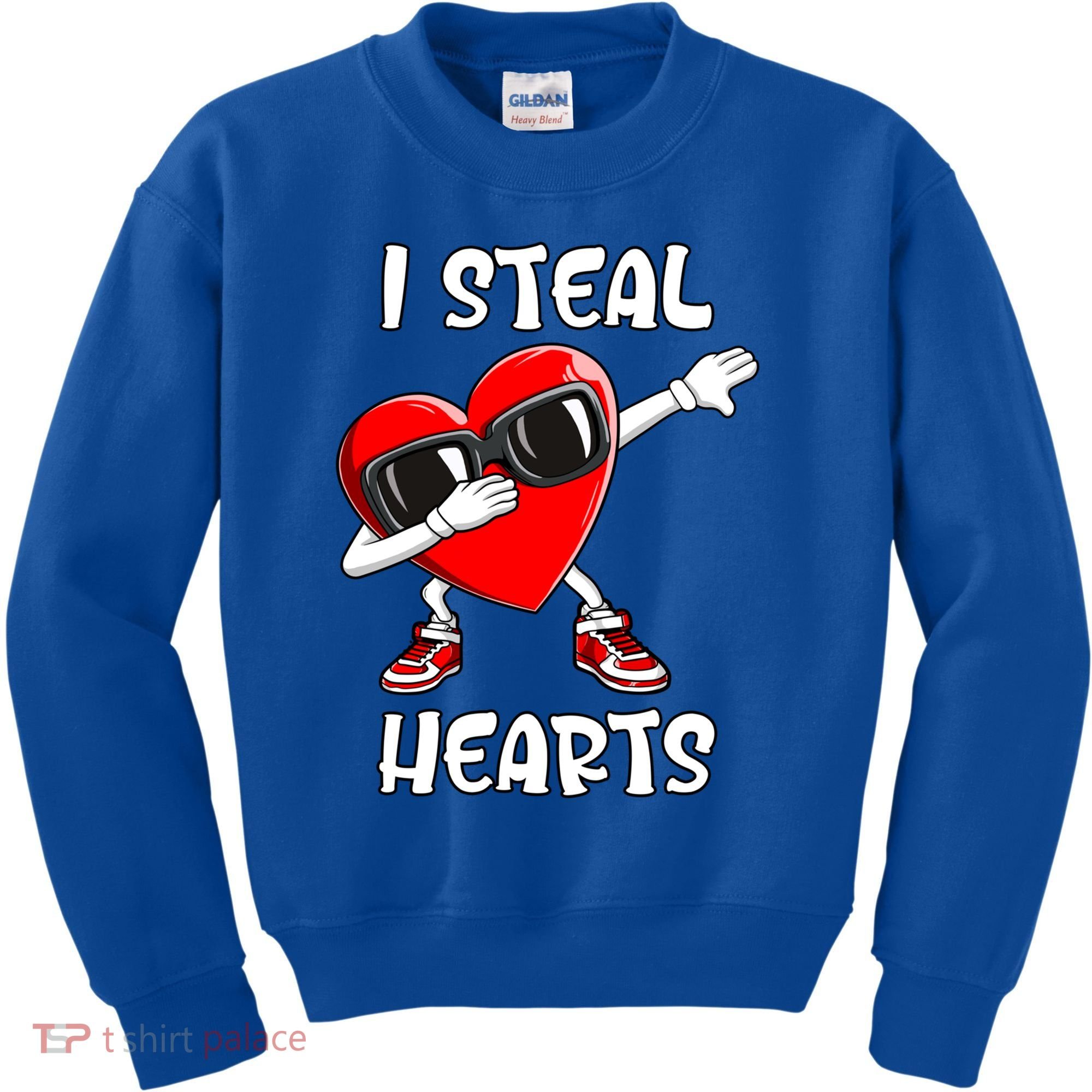 Valentines Day Cool Gift Love Dabbing Heart Great Gift Kids Sweatshirt
