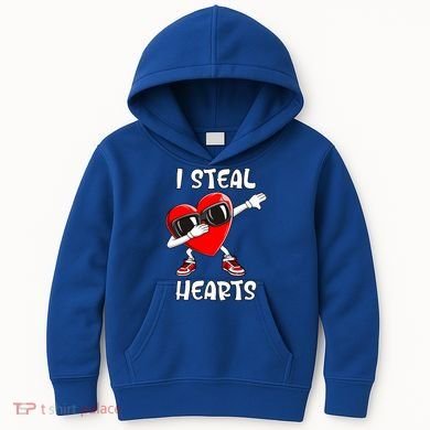 Valentines Day Cool Gift Love Dabbing Heart Great Gift Kids Hoodie