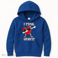 Valentines Day Cool Gift Love Dabbing Heart Great Gift Kids Hoodie thumb 0
