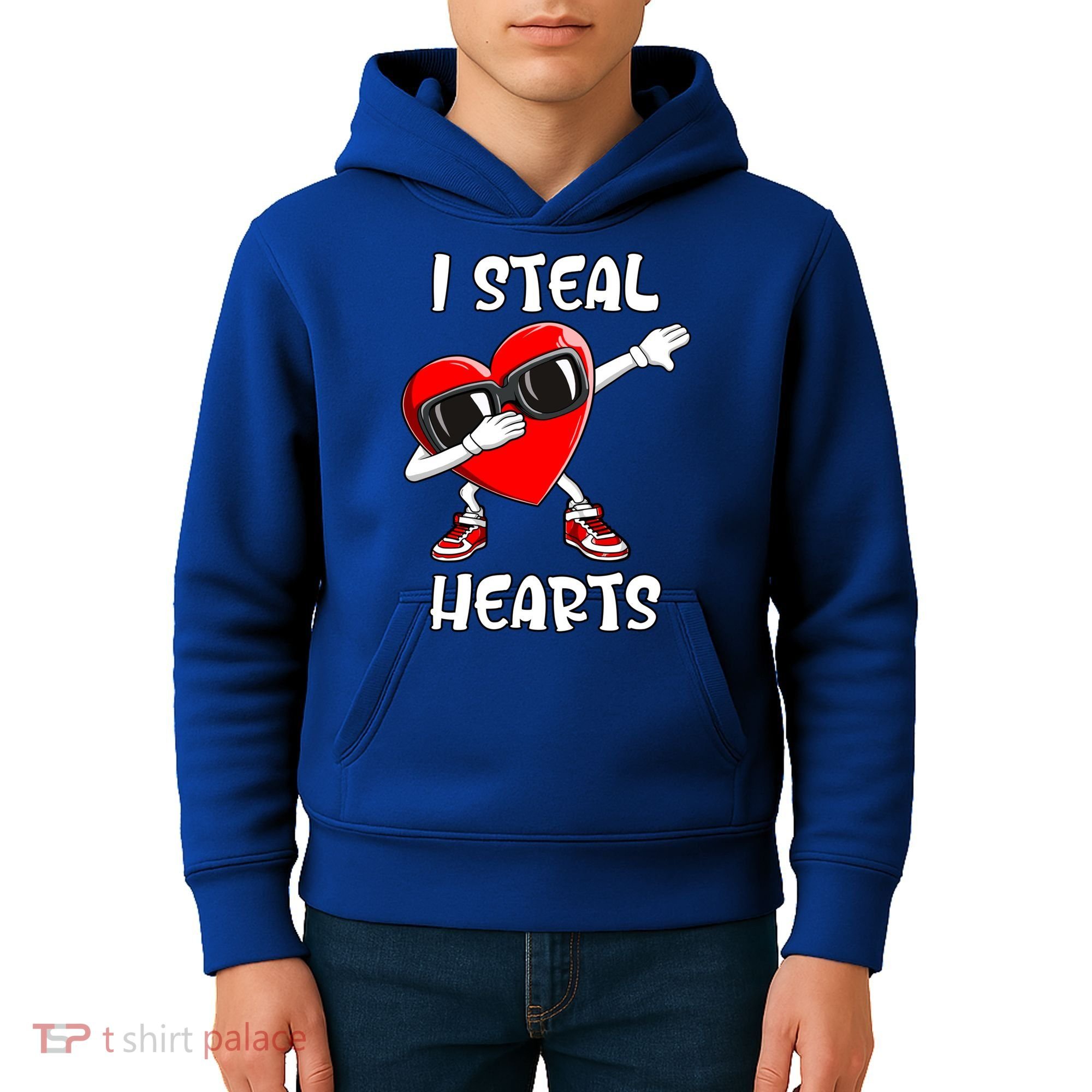 Valentines Day Cool Gift Love Dabbing Heart Great Gift Kids Hoodie
