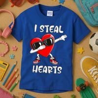 Valentines Day Cool Gift Love Dabbing Heart Great Gift Kids T-Shirt thumb 3