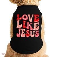 Valentine Day Christian Gift Groovy Love Like Jesus Doggie Tank thumb 0
