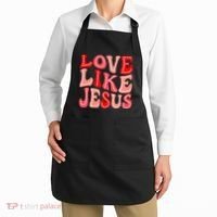 Valentine Day Christian Gift Groovy Love Like Jesus Apron thumb 2