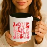Valentine Day Christian Gift Groovy Love Like Jesus Coffee Mug thumb 3
