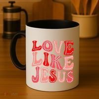 Valentine Day Christian Gift Groovy Love Like Jesus Coffee Mug thumb 4