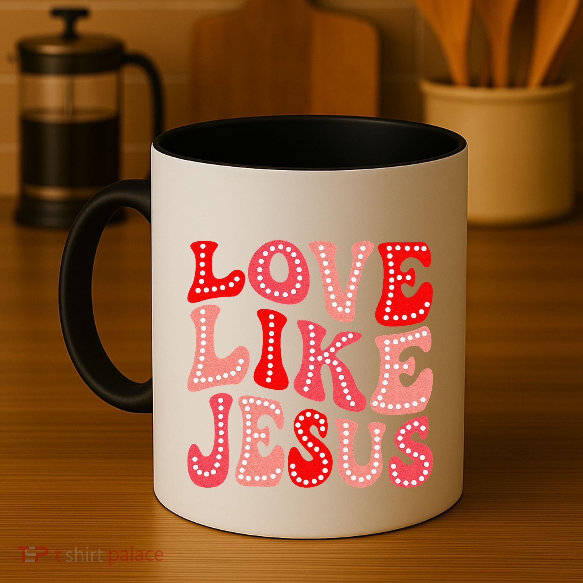 Valentine Day Christian Gift Groovy Love Like Jesus Coffee Mug