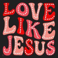 Valentine Day Christian Gift Groovy Love Like Jesus Beanie thumb 2