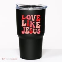 Valentine Day Christian Gift Groovy Love Like Jesus Tumbler thumb 0