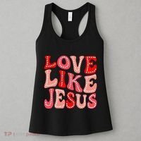 Valentine Day Christian Gift Groovy Love Like Jesus Women's Tank Top thumb 3
