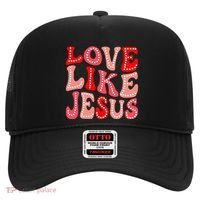 Valentine Day Christian Gift Groovy Love Like Jesus Hat thumb 0