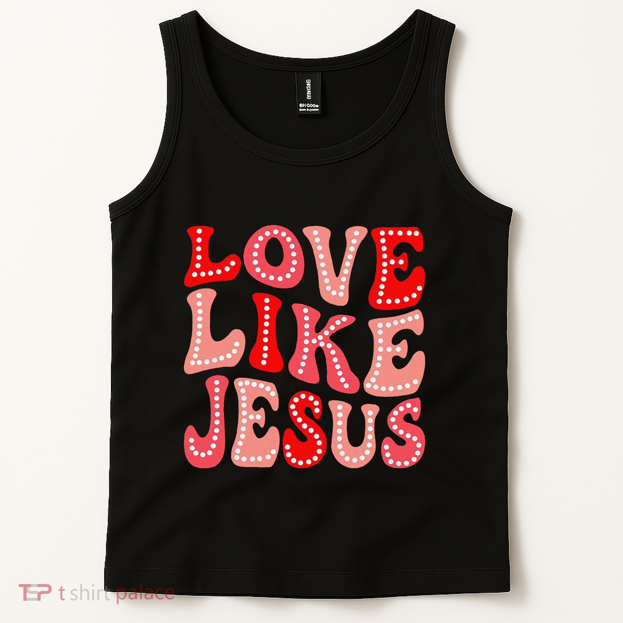 Valentine Day Christian Gift Groovy Love Like Jesus Tank Top